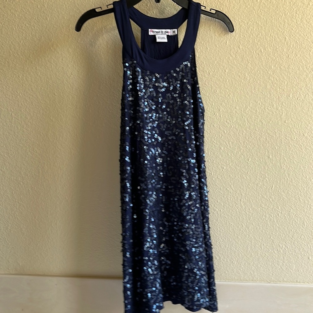 NWOT Navy Blue sequin dress Girls Size Médium